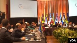 Líderes de países miembro del Grupo de Lima en una reunión el 23 de julio de 2019, en Argentina, por la crisis en Venezuela. 