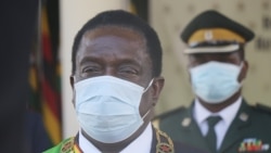 Zimbabwe President Emmerson Mnangagwa, in a televised address Nov. 30, 2021 in Harare, said the government was closely monitoring what he called an 'ominous development' following the discovery of the omicron variant in neighboring South Africa. (Columbu