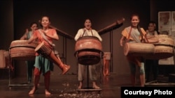 Cambodia's first all-female drum troupe "Medha" first performance was in Siem Reap in 2018. (Courtesy: Where the Roots Lie)