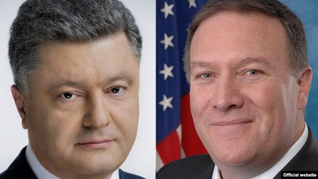 美国国务卿蓬佩奥星期一与乌克兰总统波罗申科通电话