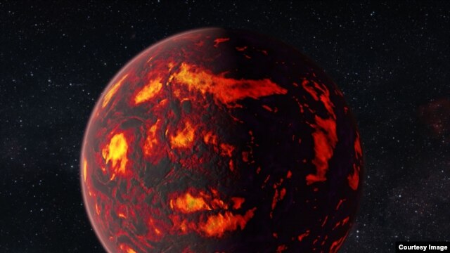 An artist’s impression of 55 Cancri e (credit: NASA/ESA Hubble Space Telescope) 