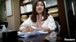 Lee Eun-eui who used to be a Samsung employee and is currently a lawyer, speaks during an interview with Reuters in Seoul, South Korea, March 8, 2018. 