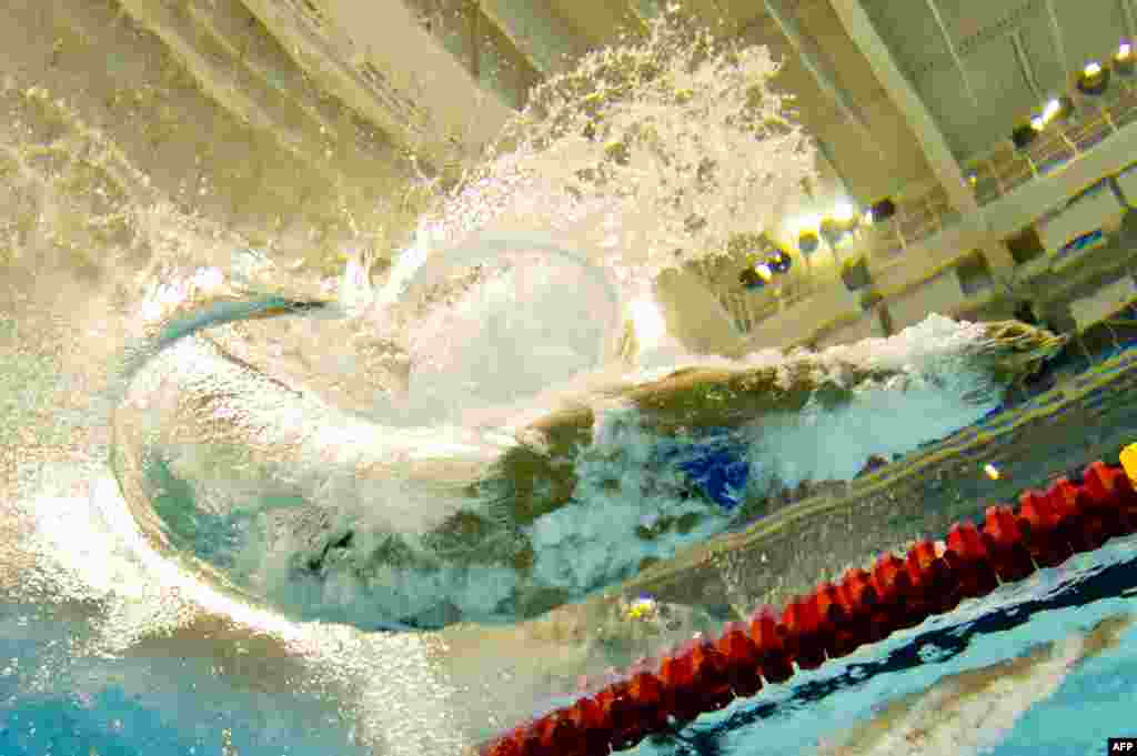 Nicolas Oliveira of Brazil competes in the Men&#39;s 200m freestyle preliminaries at the Pan American Games in Toronto, Canada, July 15, 2015.