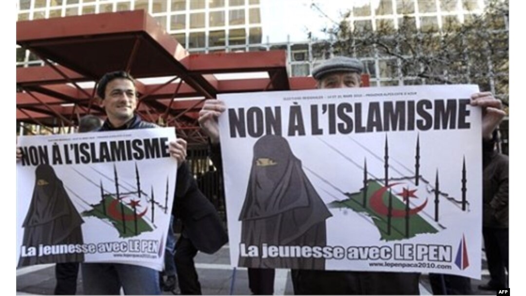 Fransiyada Le Pen boshchiligidagi millatchi partiyaning musulmonlarga qarshi norozilik namoyishi
