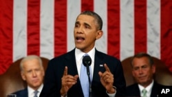 美國總統奧巴馬發表國情咨文