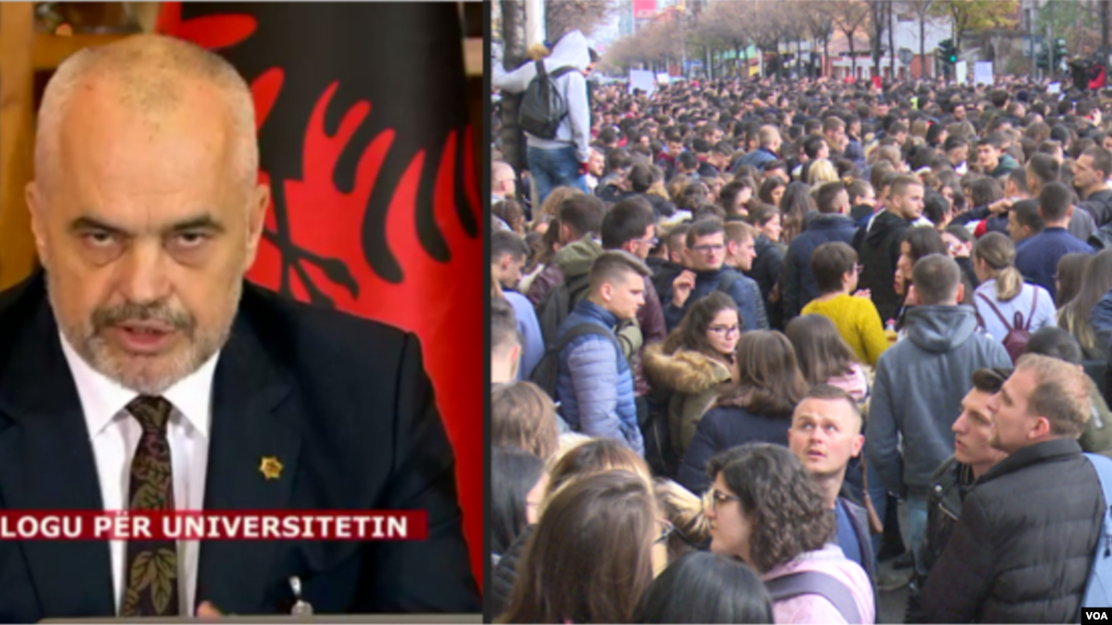 Tiranë: Dita e gjashtë e protestës studentore. Kryeministri Rama mban fjalim një orë në Facebook