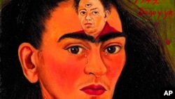 Esta imagen sin fecha proporcionada por Sotheby's, muestra el cuadro "Diego y yo" de la artista mexicana Frida Kahlo, que será subastado en Nueva York en noviembre con una estimación récord de más de 30 millones de dólares. 