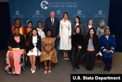 First Lady Melania Trump and Under Secretary Shannon Pose for a Photo With the 2017 International Women of Courage Awardees