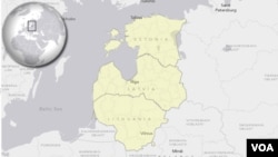Map showing Latvia, Lithuania and Estonia 