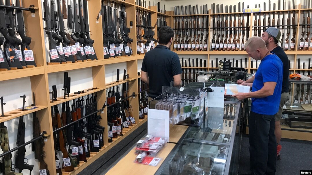 Firearms and accessories are seen on display at Gun City gunshop in Christchurch, New Zealand, March 19, 2019.