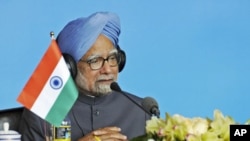 India's Prime Minister Manmohan Singh speaks at a joint news conference during the BRICS [Brazil, Russia, India, China and South Africa] summit in Sanya, on the southern Chinese island of Hainan, April 14, 2011 (file photo)