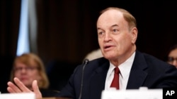 FILE - Sen. Richard Shelby, speaks during a Senate Judiciary Committee hearing, on Capitol Hill, Sept. 20, 2017 in Washington.