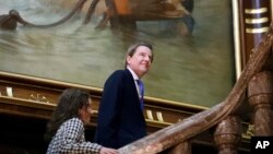 White House Counsel Don McGahn walks to the Senate viewing gallery before the confirmation vote of Supreme Court nominee Brett Kavanaugh, on Capitol Hill, Saturday, Oct. 6, 2018 in Washington. 