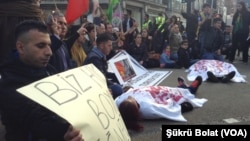 Crowds gather in London, demanding Peace and Justice, following the terrorist attack in Ankara, Turkey