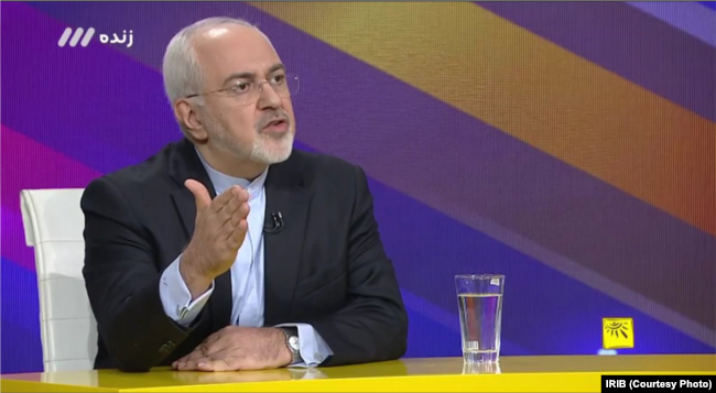 FILE - Iranian Foreign Minister Mohammad Javad Zarif appears on a live morning talk show on Iranian state television's Channel 3 on Aug. 26, 2018.