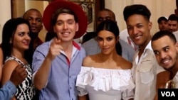 Kim Kardashian (center) is seen in Cuba on a trip organized by Cuba Inspires. The Kardashians were among Jessi Calzado-Esponda's first clients.