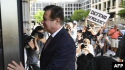 FILE - Paul Manafort arrives for a hearing at US District Court, June 15, 2018, in Washington, DC. 