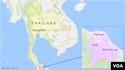 Pattani, Yala and Narithiwat provinces in South Thailand