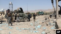 Quân Afghanistan triển khai tại nơi xảy ra vụ tấn công của Taliban vào đồn cảnh sát ở tỉnh Paktia, 18/6/2017