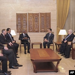 Kofi Annan Suriya prezidenti Bashar al-Assad huzurida, Damashq, 10-mart 2012