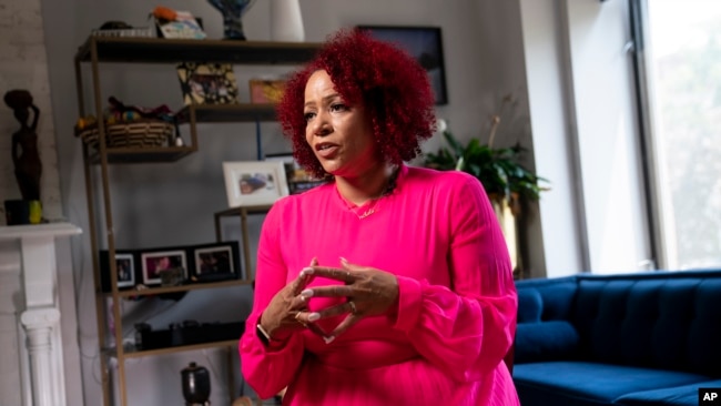 Nikole Hannah-Jones will be the Knight Chair in Race and Journalism at Howard University in Washington, D.C. (AP Photo/John Minchillo, File)