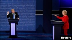 Donald Trump e Hillary Clinton no debate