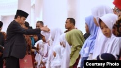 Presiden Joko Widodo menggelar peringatan Maulid Nabi Muhammad SAW di Istana Bogor, Kamis 30 November 2017 dengan mengundang. anak-anak yatim. (Foto: Biro Pers Istana).