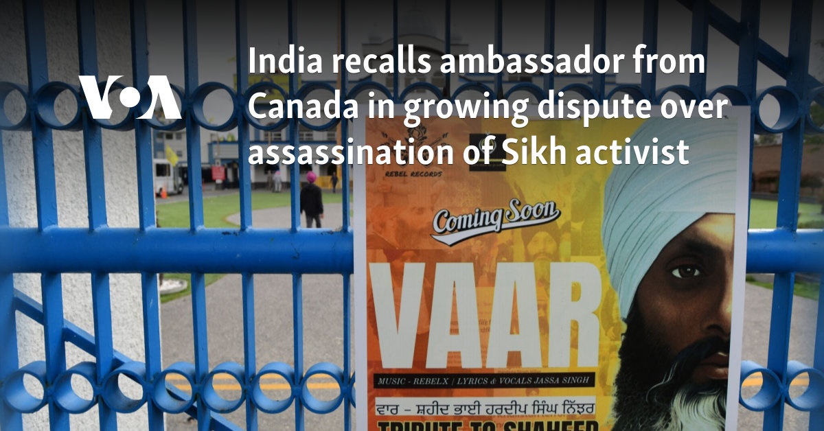 India recalls ambassador from Canada in growing dispute over assassination of Sikh activist