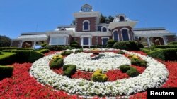 FILE - A general view of the train station at Michael Jackson's Neverland Ranch in Los Olivos, California, July 3, 2009. 