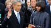 美國總統奧巴馬在公開儀式上宣誓就職