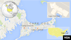 Lokasi Cape Cod Mall dan Camp Edwards di Cape Cod, Massachusetts (Foto: dok).