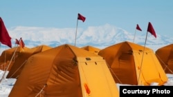 Sleeping quarters are in tents and Antarctic has the coldest, driest and windiest weather on the planet. (Reed Scherer/NIU)