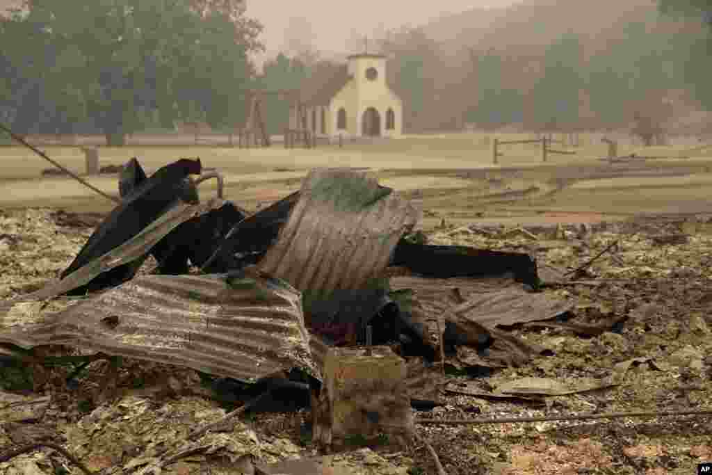 Paramount Ranch, where a number of Hollywood westerns have been filmed, is seen after it was decimated by a wildfire Friday, Nov. 9, 2018, in Augura Hills, Calif.