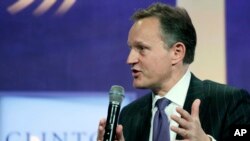 FILE - Antony Jenkins, then Group Chief Executive of Barclays, participates in a seminar, "Creating Business at the Base of the Pyramid," at the Clinton Global Initiative.