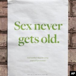 A poster campaign that encourages older people to protect their sexual health bears the message 'Sex never gets old. And neither does keeping yourself protected.'