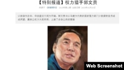 财新网关于“猎权商人”郭文贵的报道截图
