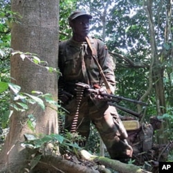 An Ugandan soldier on patrol, searching for the elusive Lord's Resistance Army (file photo)