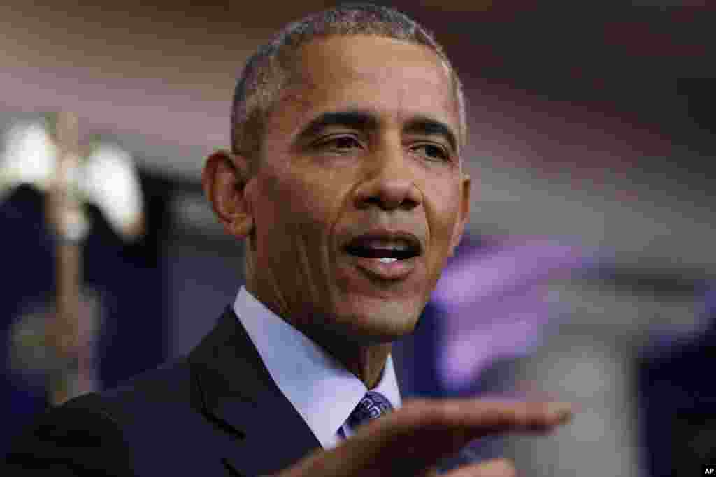 آخرین کنفرانس خبری باراک اوباما، رئیس جمهوری آمریکا، در کاخ سفید در واشنگتن دی سی&zwnj;.&nbsp;