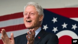 Former President Bill Clinton campaigns for his wife, Democratic presidential candidate Hillary Clinton at the Clifton Cultural Arts Center on Feb. 12, 2016, in Cincinnati. (AP)