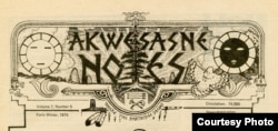 Masthead, Akwesasne Notes, Winter 1975. Courtesy, Amherst College Archives and Special Collections.
