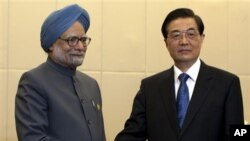 胡錦濤與印度總理辛格在海南三亞