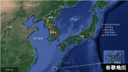 北韓，南韓，美國在韓日軍事基地，及薩德部署