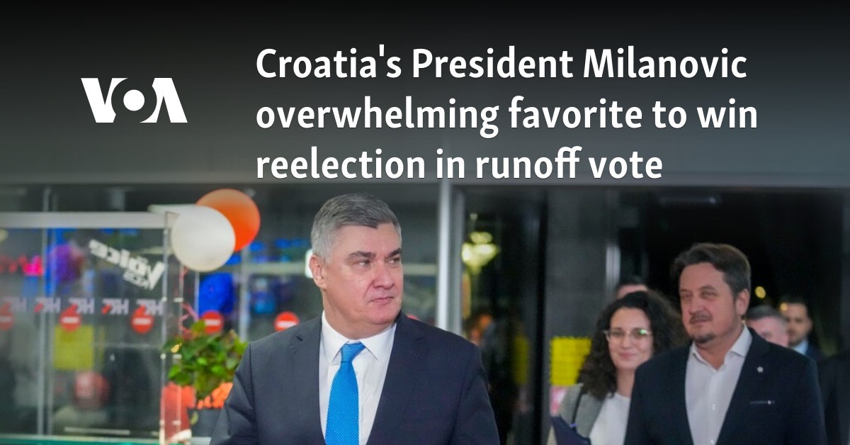 Croatia's President Milanovic overwhelming favorite to win reelection in runoff vote