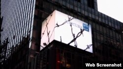 미국 워싱턴의 민간단체인 북한인권위원회(HRNK)가 뉴욕 중심부 맨해튼의 타임스퀘어에 북한인권 개선을 촉고하는 광고 캠페인을 시작했다. 사진출처= HRNK 웹사이트. 