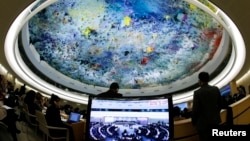 Overview of the room during the urgent debate of the Human Rights Council, file photo. 