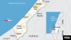 Peta jalur perbatasan Gaza (Foto: dok).
