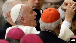 Le pape François lors d'une audience à Rome, Vatican, 26 octobre 2015.