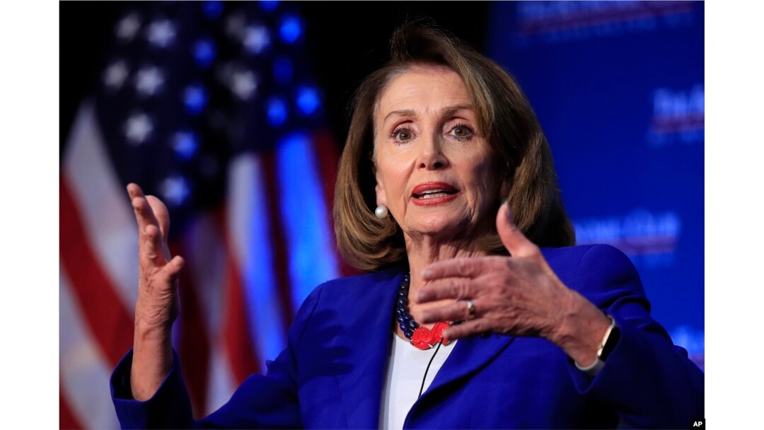 House Speaker Nancy Pelosi of Calif., speaks at an Economic Club of Washington luncheon gathering in Washington, March 8, 2019.