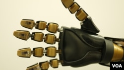 FILE - Model robotic hand with artificial mechanoreceptors, undated. (Courtesy: Bao Research Group, Stanford University).