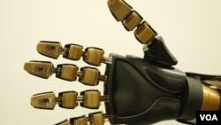 FILE - Model robotic hand with artificial mechanoreceptors, undated. (Courtesy: Bao Research Group, Stanford University).